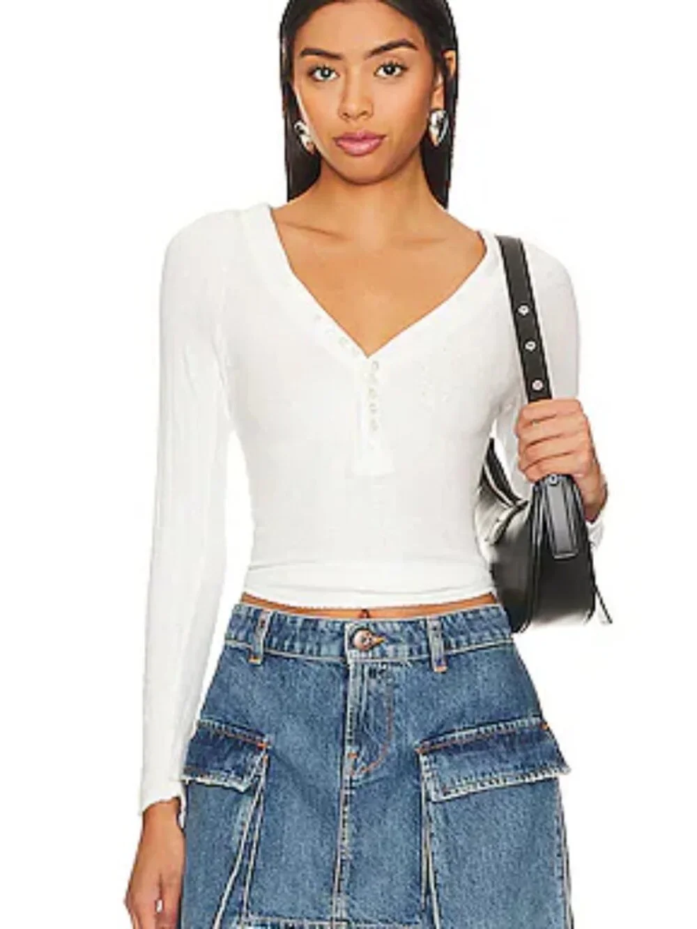 FREE PEOPLE Coffee Chat Cotton top in Sugar Swizzle 1J6269 NEW